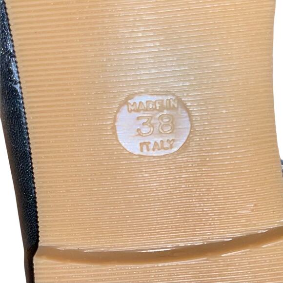 Avellini D'Orsay Open Toe Flats Silver Leather Made in Italy - Picture 8 of 10